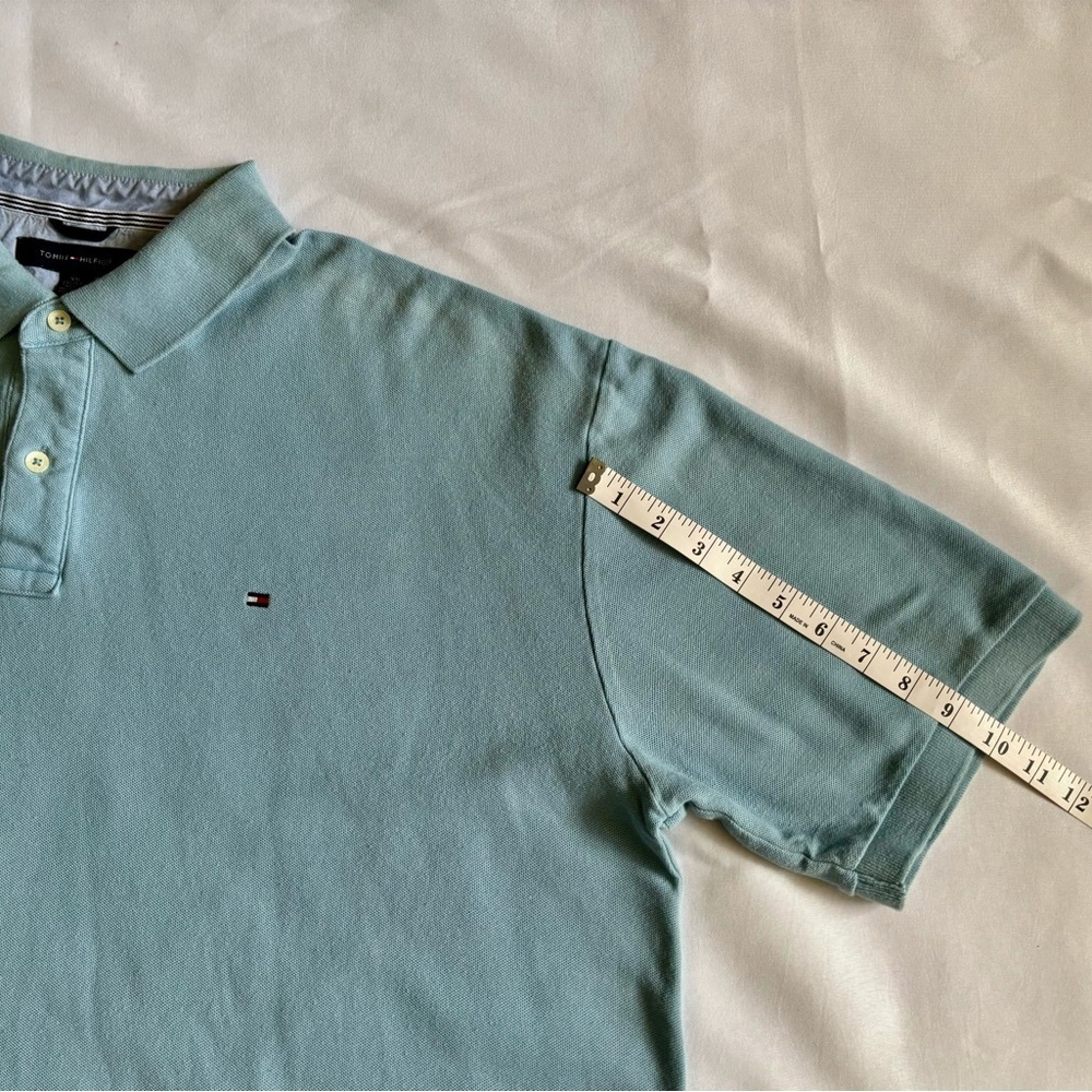 Tommy Hilfiger Shirt Men's XXL Blue Short Sleeve Polo Collared - Picture 5 of 6